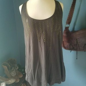 Banana Republic silk tank with brass rings CUTE!!