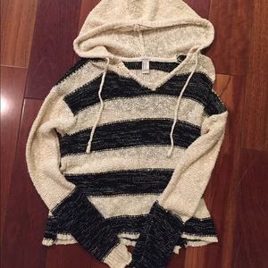 Knit Hooded Striped Sweater