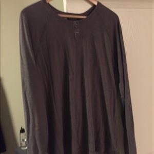 Long sleeve Henley tee, slate grey, brand: velvet