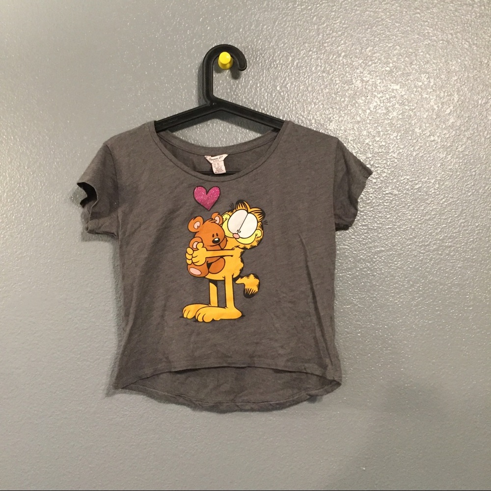 Gray Garfield Crop Top