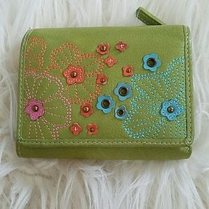 Green leather wallet