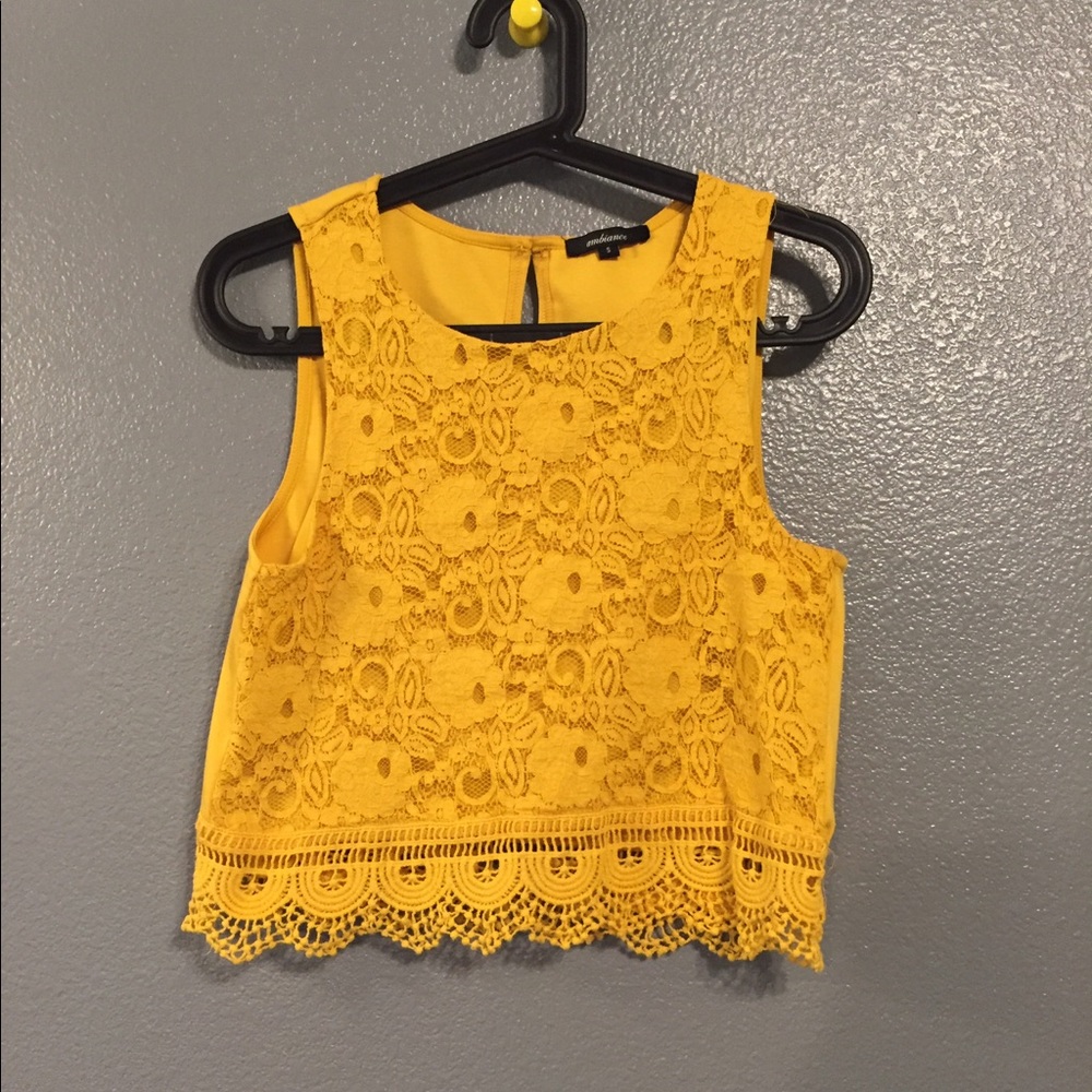 Lace Yellow Crop Top