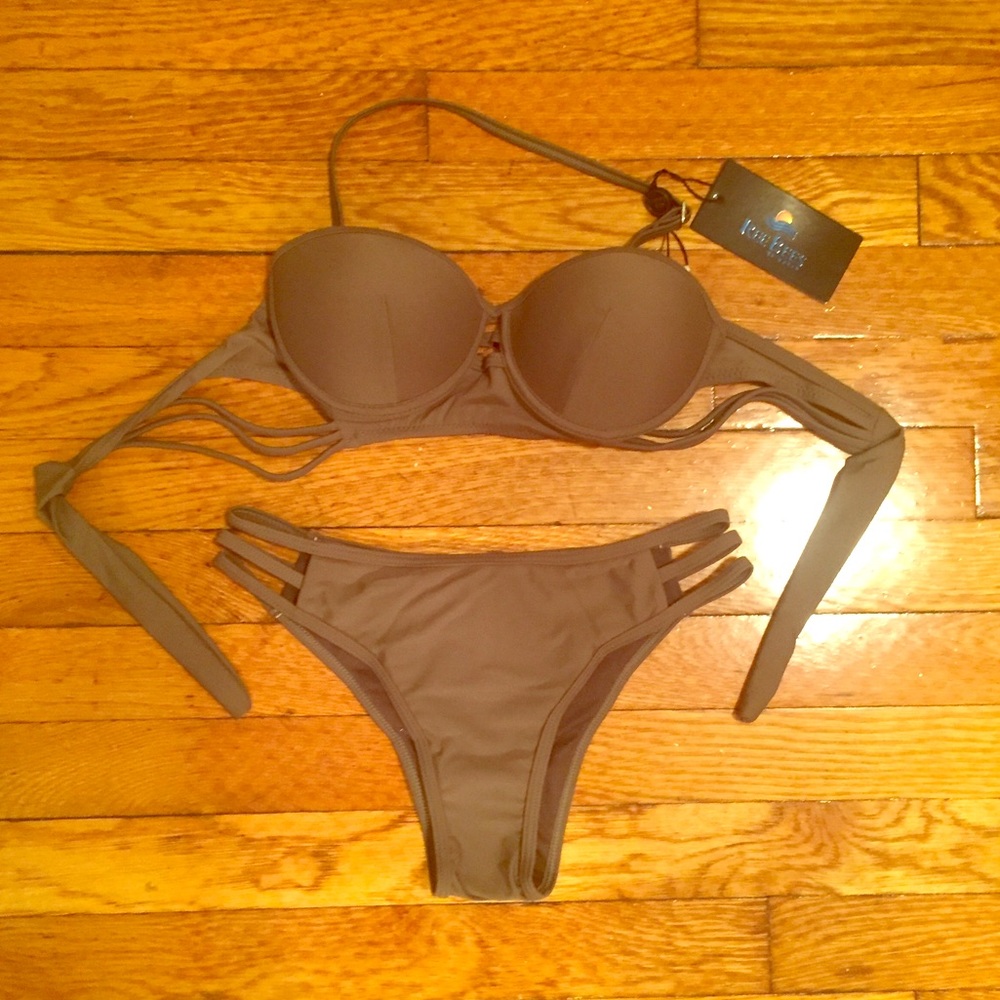Olive Green Two Piece Swimsuit