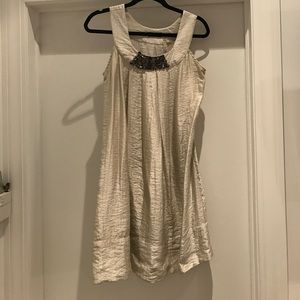 Gorgeous silver and dark beaded trapeze dress