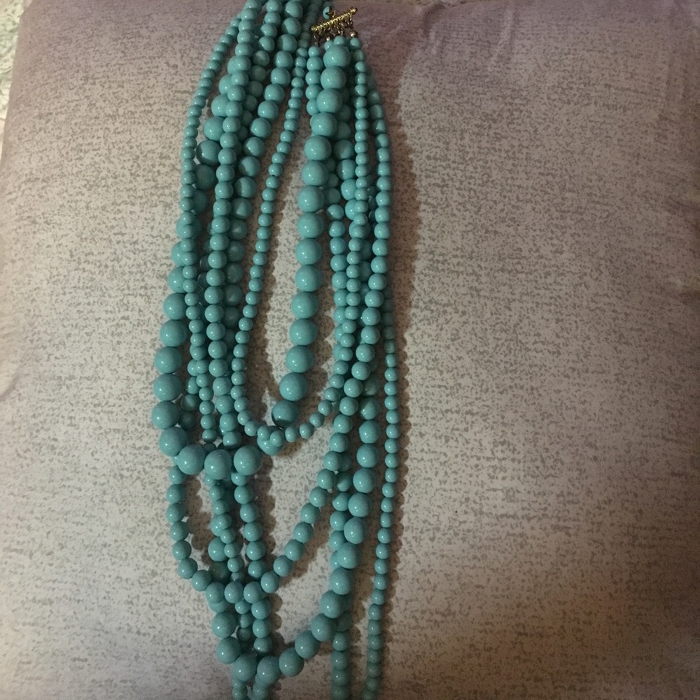 Multi strand layered turquoise necklace
