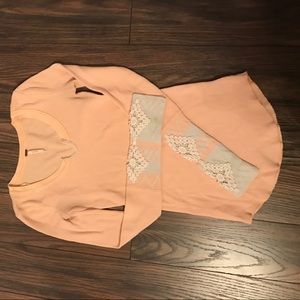 Free People Light Pink Top with Sleeve Details