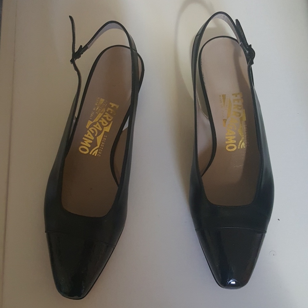 Salvatore Ferragamo sling back shoes