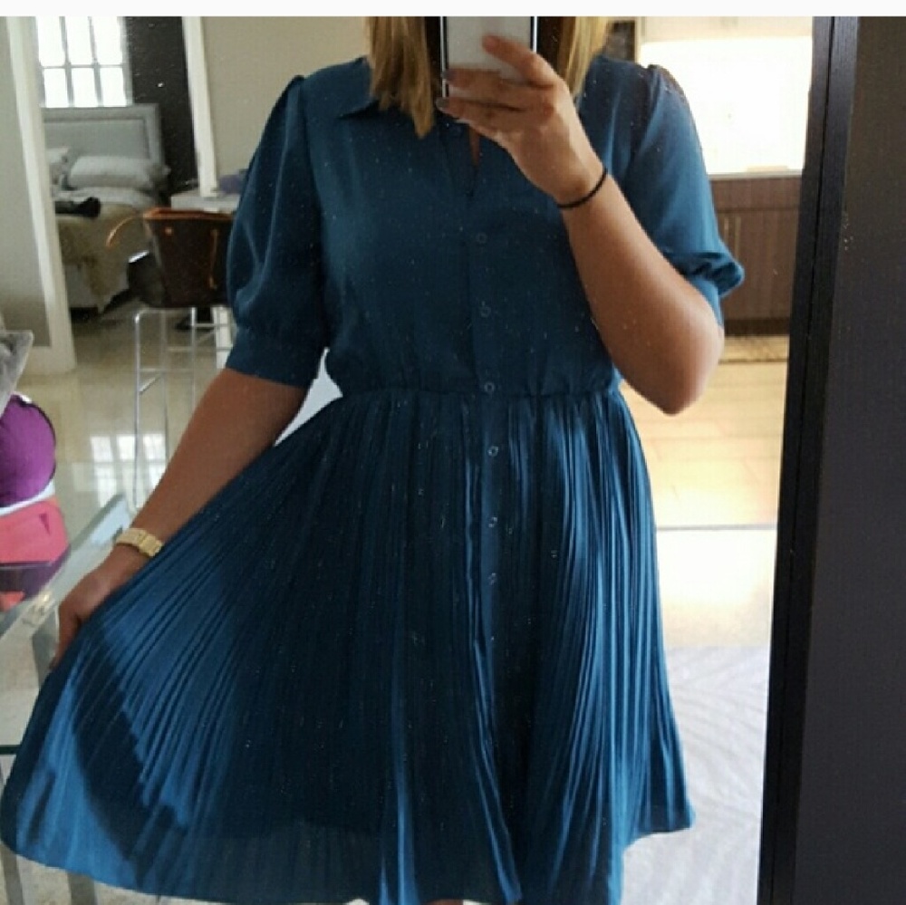 Nice work dress brilliant blue green