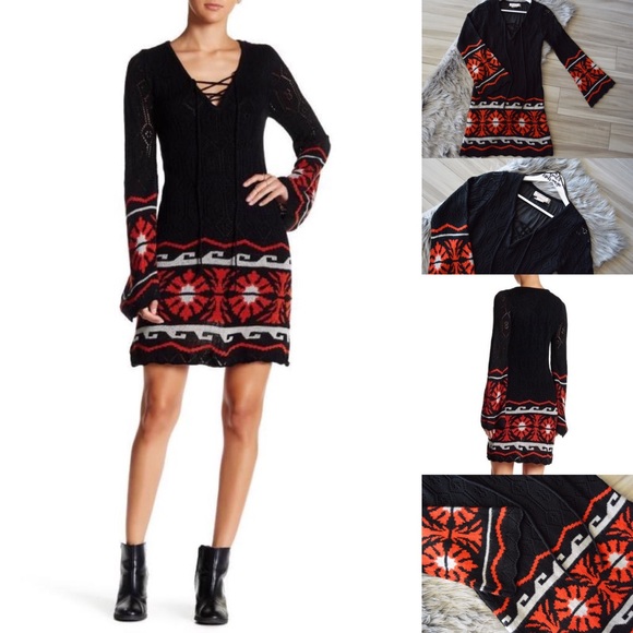 SOLD Flying Tomato Sweater Boho Dress - Picture 1 of 4