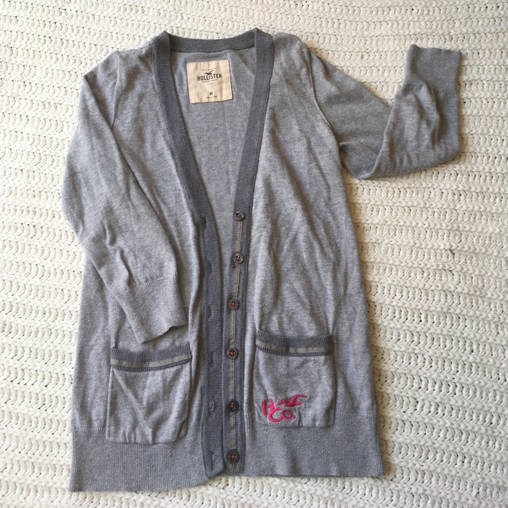 CLOSET CLOSING! Grey Hollister 3/4 length cardigan