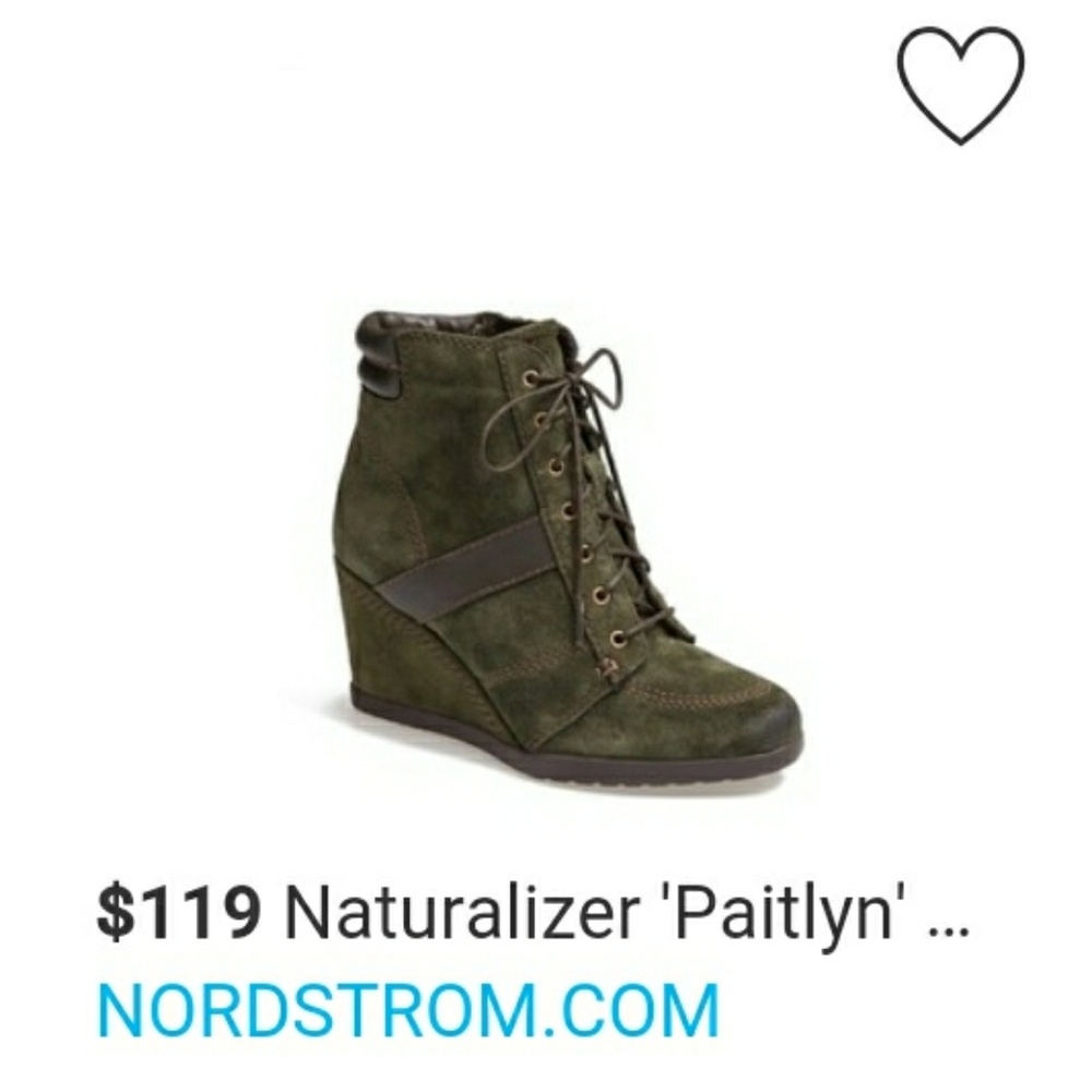 Suede Olive green ankle boot wedges