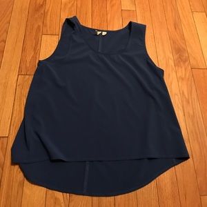 Royal blue high low blouse