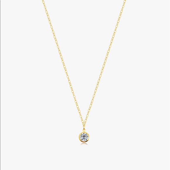 Sparkly CZ diamond necklace in gold/rose gold fill - Picture 2 of 2
