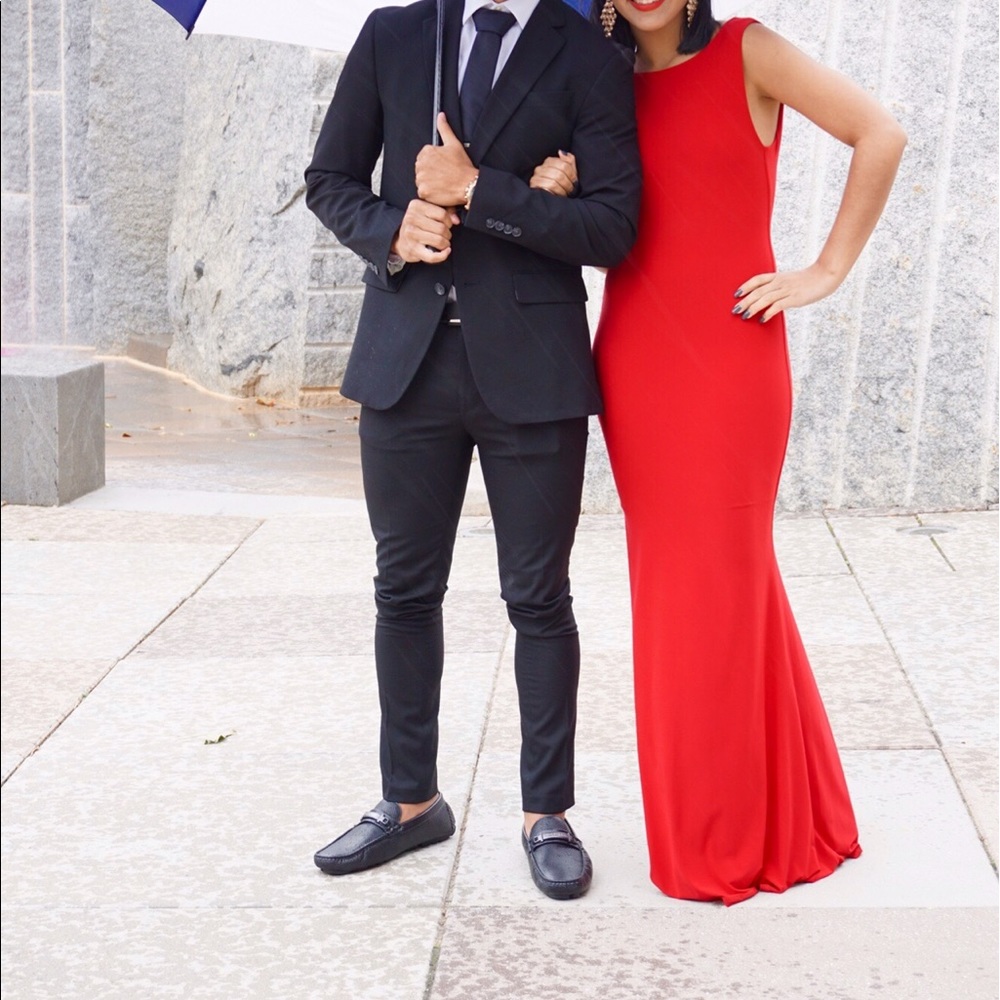 Red prom dress skin tight