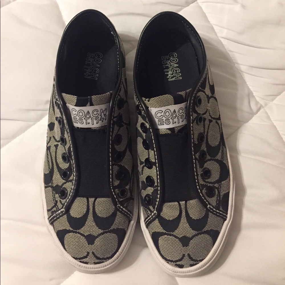 Coach no lace slip on sneakers