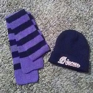 Girls "Princess" beanie and scarf bundle