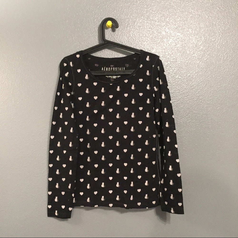 Cats and Hearts Long Sleeved Top