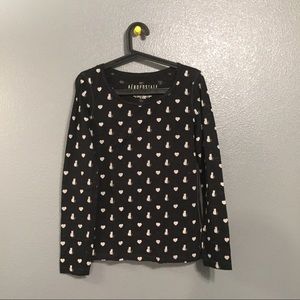 Cats and Hearts Long Sleeved Top