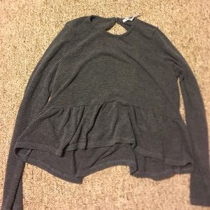 Long Sleeve Kimchi Blue Top with Cutout Back