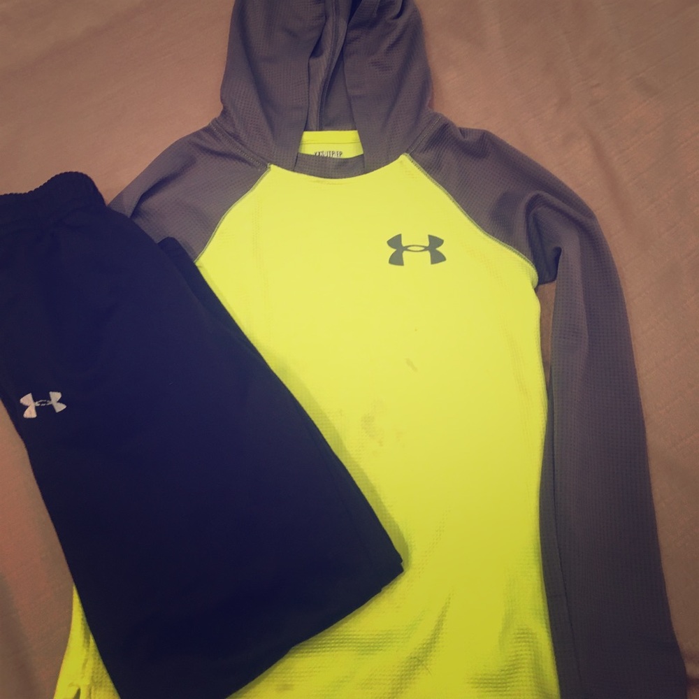 Under Armour athletic pant & hood shirt