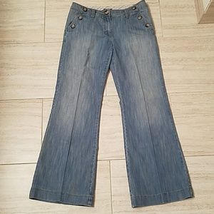 H&M wide leg, flat front,  jeans