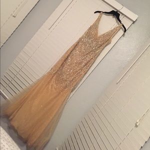 Champagne color formal dress