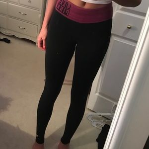 VS PINK Dark Pink Leggings with inside pocket