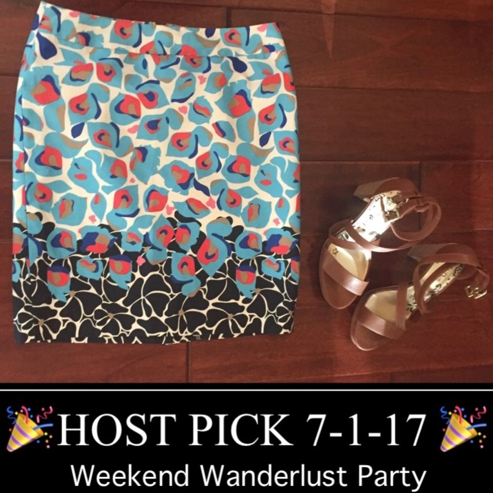 (Sold) Geometric Print Pencil Skirt