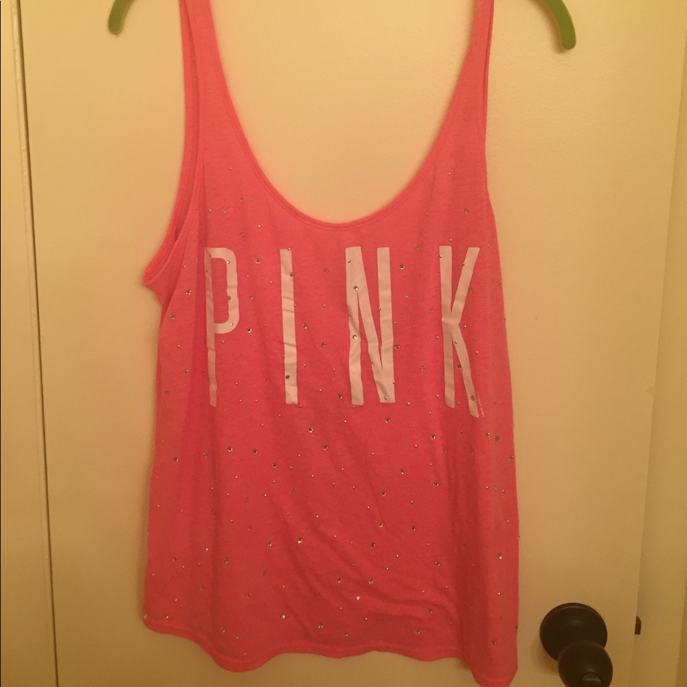 Victoria secret PINK rhinestone low back tank top