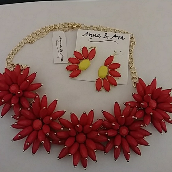 MSensational Blooming Red necklace and earings🌹🌹 - Picture 3 of 5