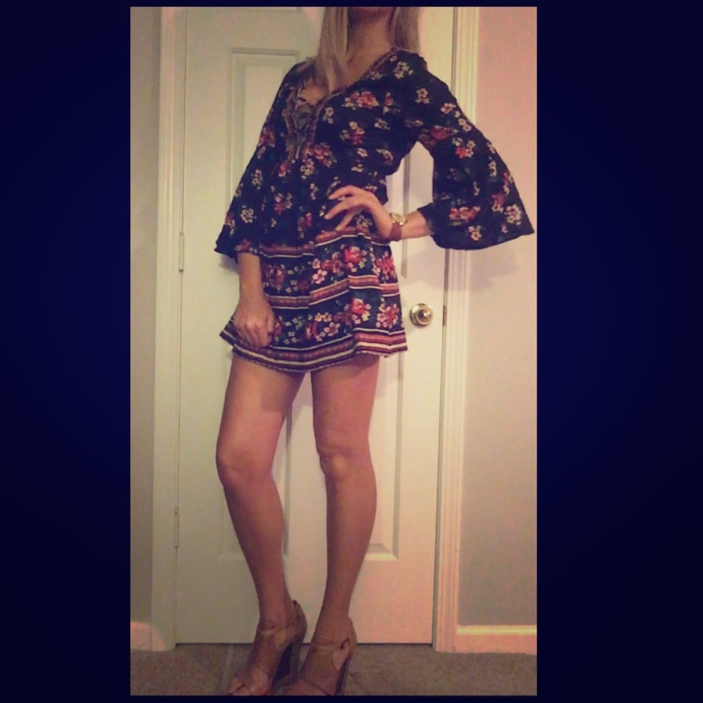 Angie bell sleeve lace front dress