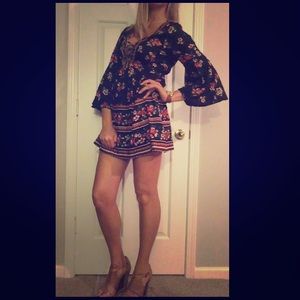 Angie bell sleeve lace front dress