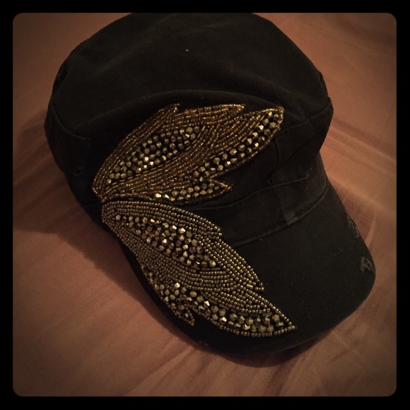 Buckle Accessories - Military hat with bead embellishment
