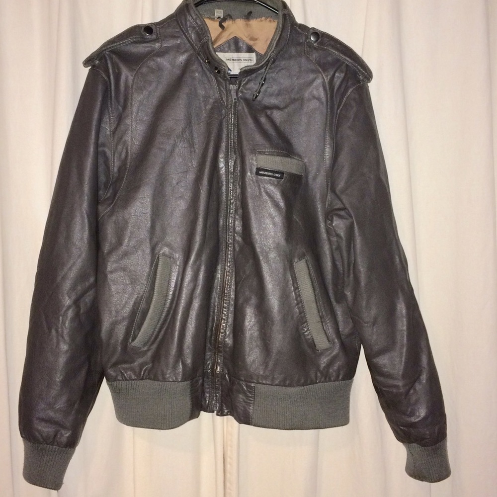 Members Only vintage leather jacket