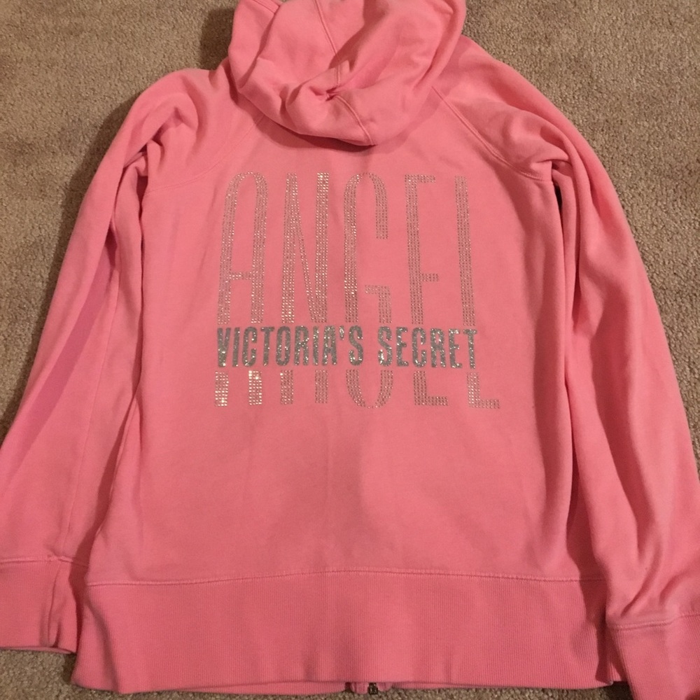 pink Victoria's Secret bling zip up hoodie.