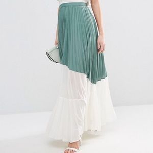 NEW Asos 00P Pleated Maxi Skirt