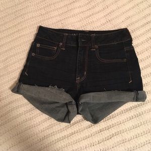 CLOSET CLOSING! High-waisted AE dark wash shorts