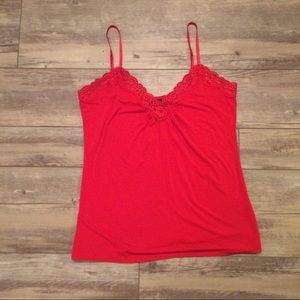 Super Soft Red Cami with Lace