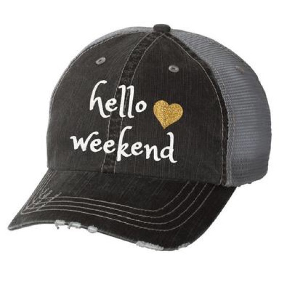 Hello Weekend Ladies Trucker Hat - Picture 1 of 1