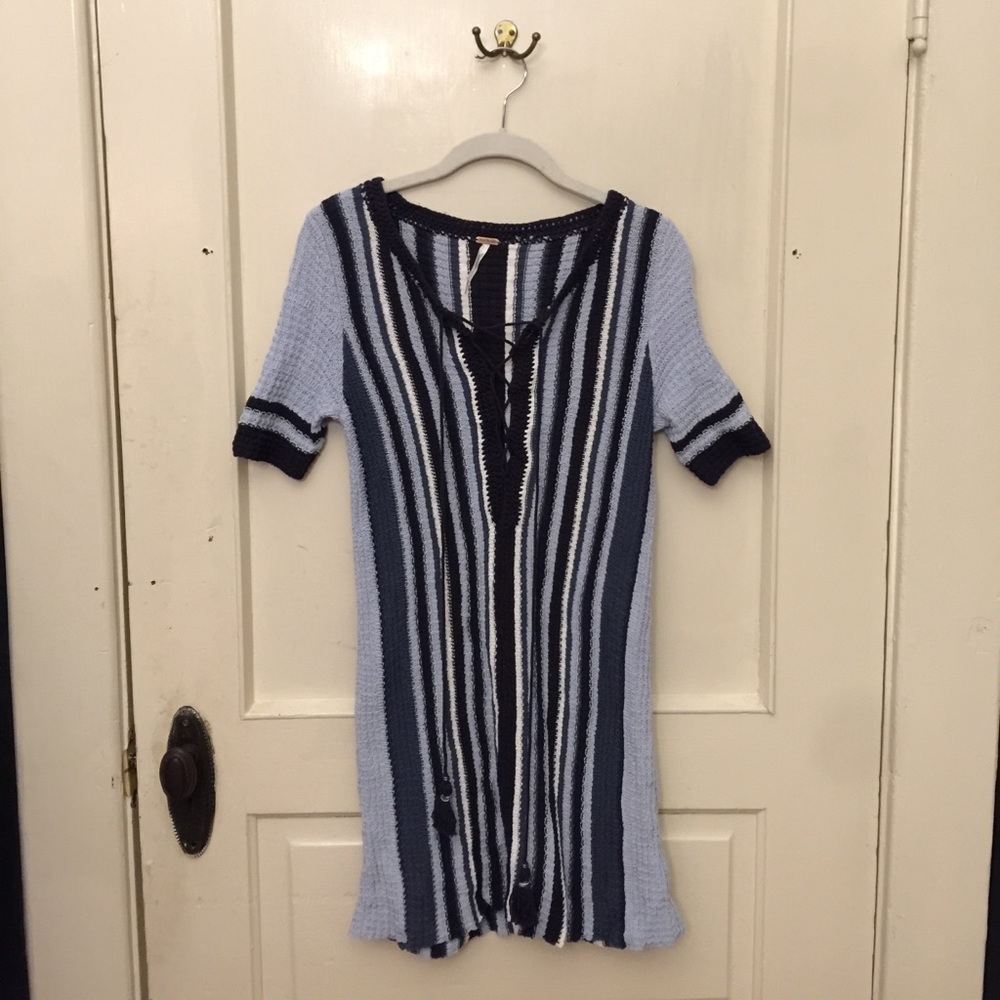 Free People multi-color crotchet dress