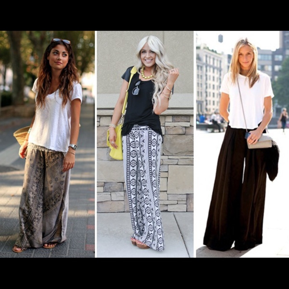 Bobeau Nordstrom Flowey Black & White Palazzo Pant - Picture 4 of 8