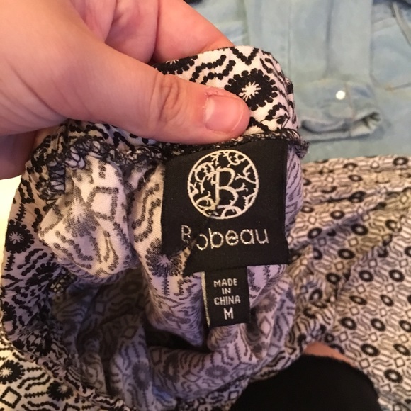 Bobeau Nordstrom Flowey Black & White Palazzo Pant - Picture 5 of 8