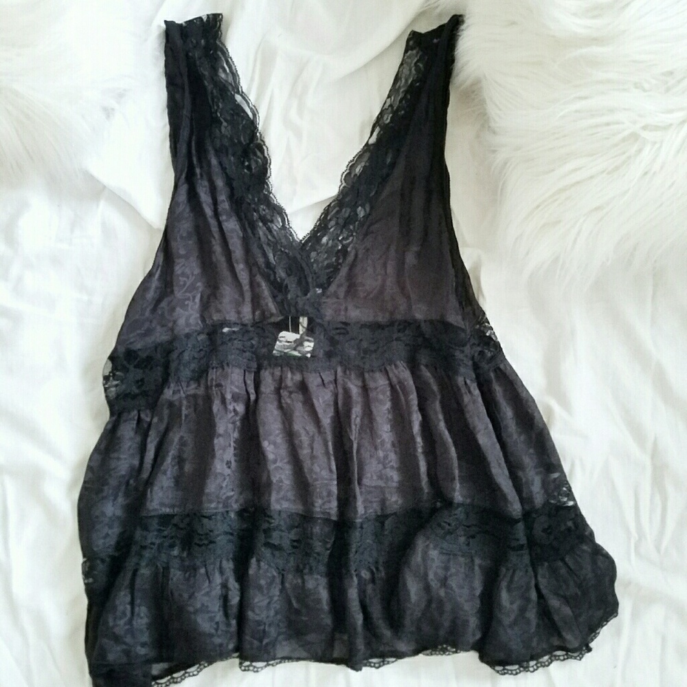 Free People Sheer lace top