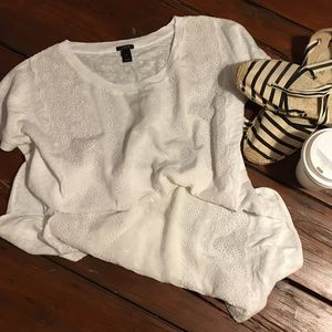 JCrew Linen and Silk Eyelet Tshirt