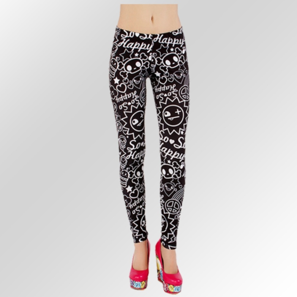 SO SO HAPPY BLACK & WHITE LEGGINGS
