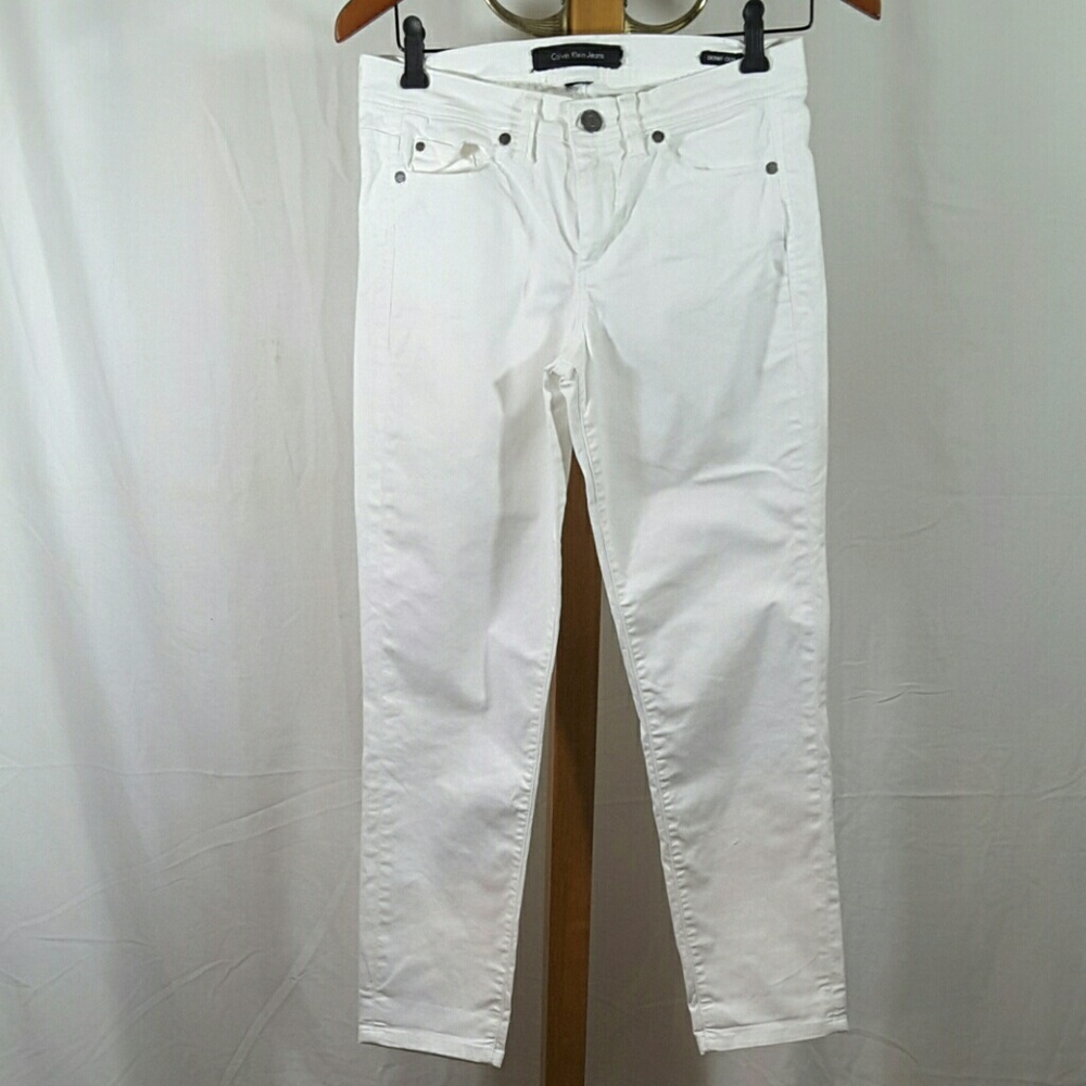 Calvin Klein Skinny Crop White Jeans Size 4
