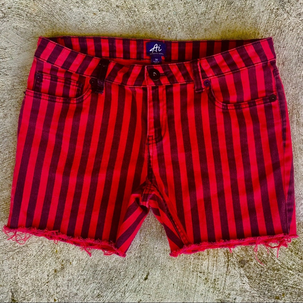 Red/Black Striped Cutoffs