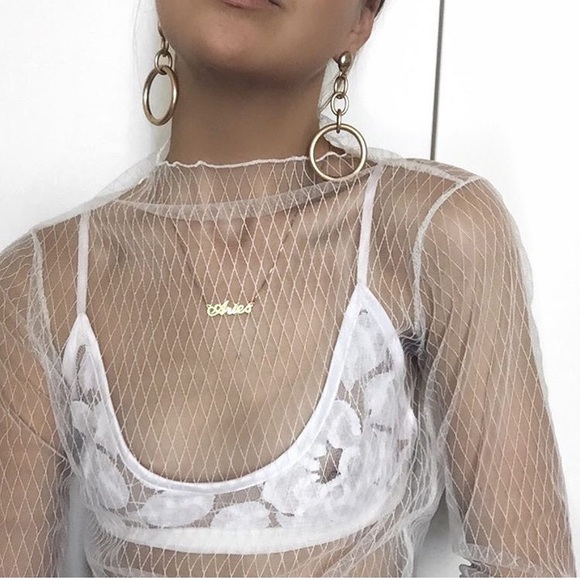 sheer white diamond top - Picture 4 of 5