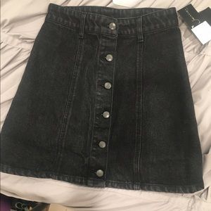 Black denim skirt