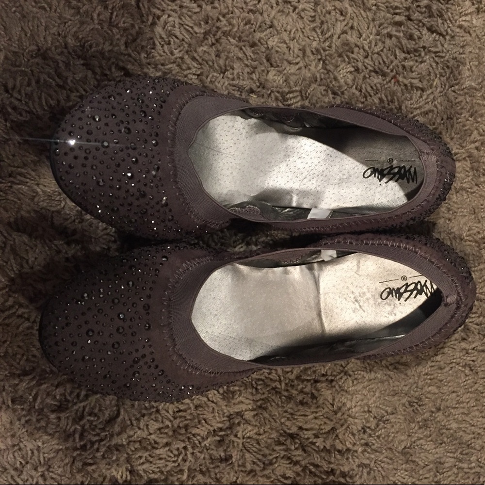 Gray Sparkle Flats